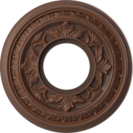 Ekena Millwork Baltimore PVC Medallion (Canopies up to 4 1/4"), 10"OD x 3 1/2"ID x 3/4"P, Metallic Rust CMP10BADRU